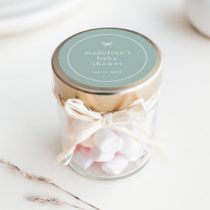 Elegante Eenvoudige Geslachtsneutrale Baby Shower Ronde Sticker