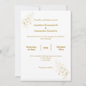 ELEGANTE EENVOUDIGE GOLD LEAF GOLD REVERSE WEDING KAART (Voorkant)