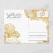 Elegante eenvoudige gouden bloem Dank u Briefkaart (Achterkant)