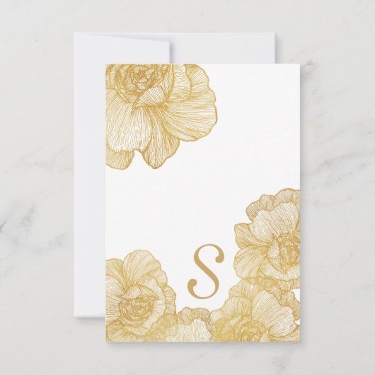 Elegante Eenvoudige Gouden Bloemen Afstudeerfeest  Kaart (Achterkant)