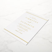 Elegante eenvoudige gouden bruiloft folie uitnodiging (Gedraaid)