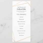 Elegante eenvoudige gouden geometrische lijnen bru programmakaart (Voorkant)