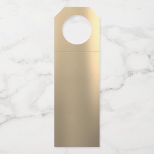 Elegante eenvoudige gouden glitter bruiloft bedank flessenhanger (Achterkant)