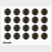 Elegante eenvoudige gouden krans aangepaste bruilo ronde sticker (Vel)