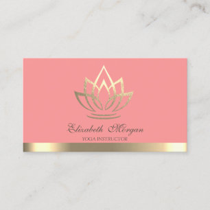 Elegante Eenvoudige Gouden Lotus Yoga-instructeur Visitekaartje
