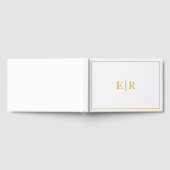 Elegante Eenvoudige Gouden Monogram Trouw Gastenboek (Volledig)