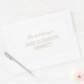 Elegante eenvoudige gouden naam Bookplate Rechthoekige Sticker (Envelop)