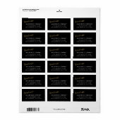 Elegante Eenvoudige Gouden Script Afstudeeradres Etiket (Full Sheet)