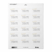 Elegante Eenvoudige Gouden Script Afstudeeradres Etiket (Full Sheet)