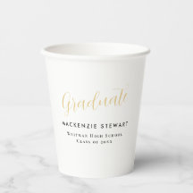 Elegante eenvoudige gouden script Afstuderen wit