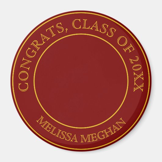 Elegante Eenvoudige Gouden Typografie Afstuderen F Magneet (Voorkant)