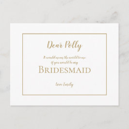 Elegante eenvoudige gouden typografie / bruidsmeis briefkaart