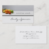 Elegante Eenvoudige Grijze Gezond Leven/Voedingsde Visitekaartje (Voorkant / Achterkant)