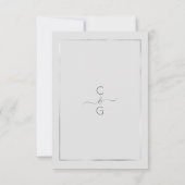 Elegante Eenvoudige Grijze Zilveren Geo Rand Trouw RSVP Kaartje (Achterkant)