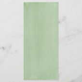 Elegante eenvoudige groen rustieke bruiloft menu (Achterkant)