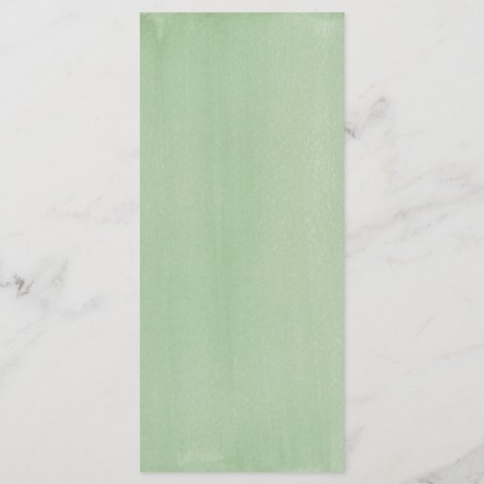 Elegante eenvoudige groen rustieke bruiloft menu (Achterkant)