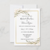 Elegante eenvoudige groene bladeren gouden budget  kaart (Voorkant)