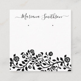 Elegante eenvoudige grote oorbellen displaykaarten vierkante visitekaartje