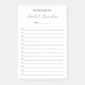 Elegante Eenvoudige Habit Tracker Modern Post-it® Notes (Voorkant)