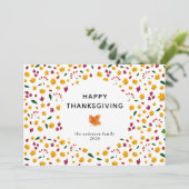 Elegante eenvoudige Happy Thanksgiving herfstblade Feestdagenkaart (Staand voorkant)
