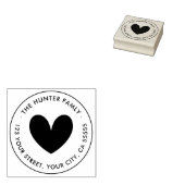 Elegante eenvoudige hart Valentijnse terugkeer adr Rubberstempel (Gestempeld)