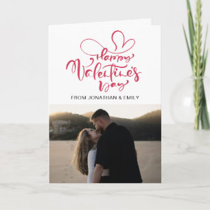 Elegante Eenvoudige Hartjes Gelukkige Valentijnsda Feestdagen Kaart