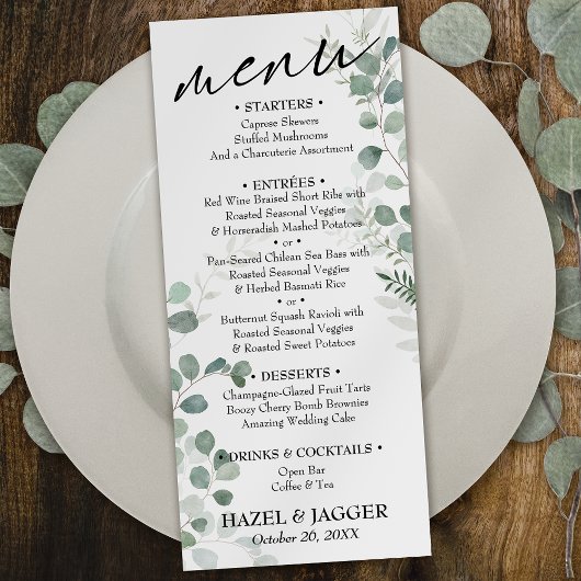 Elegante eenvoudige hedendaagse typografie groen menu