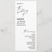 Elegante, eenvoudige, hedendaagse typografie programmakaart (Voorkant)