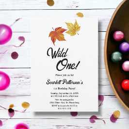 Elegante eenvoudige herfst laat rustieke 1e verjaa kaart