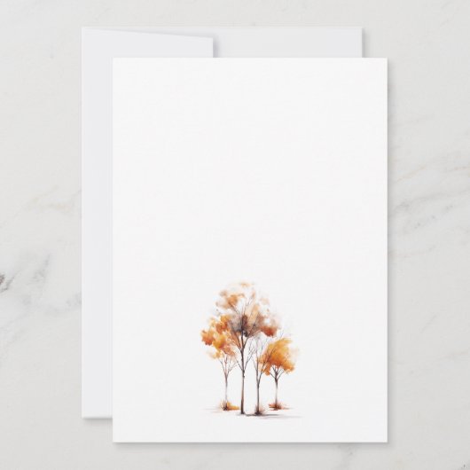 Elegante eenvoudige herfstbruiloft kaart (Achterkant)