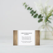 Elegante eenvoudige houten witte consultant visitekaartje (Staand voorkant)