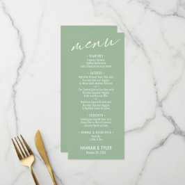 Elegante Eenvoudige Huidige Typografie Saliegroen Menu