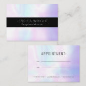 Elegante Eenvoudige Iridescente Afspraakkaart Afsprakenkaartje (Voorkant / Achterkant)