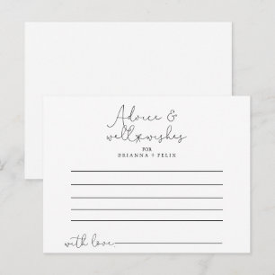 Elegante eenvoudige kalligrafie bruiloft advies Ka Briefkaart