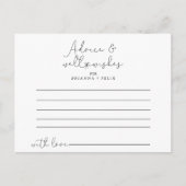 Elegante eenvoudige kalligrafie bruiloft advies Ka Briefkaart (Voorkant)