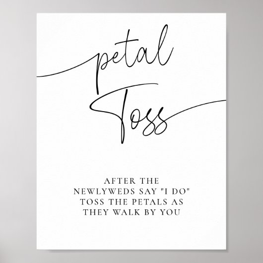 Elegante eenvoudige kalligrafie bruiloft bloemblaa poster (Voorkant)