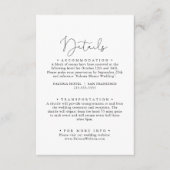 Elegante eenvoudige kalligrafie bruiloft details informatiekaartje (Voorkant)