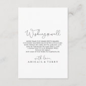 Elegante eenvoudige kalligrafie bruiloft die goed  informatiekaartje (Voorkant)