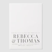 Elegante eenvoudige kalligrafie bruiloft foto over vellum uitnodigingen (Voorkant)