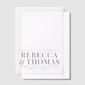 Elegante eenvoudige kalligrafie bruiloft foto over vellum uitnodigingen (Offset)