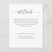 Elegante Eenvoudige Kalligrafie Bruiloft Informatiekaartje (Voorkant)