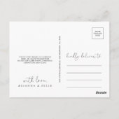 Elegante eenvoudige kalligrafie dank u briefkaart (Achterkant)