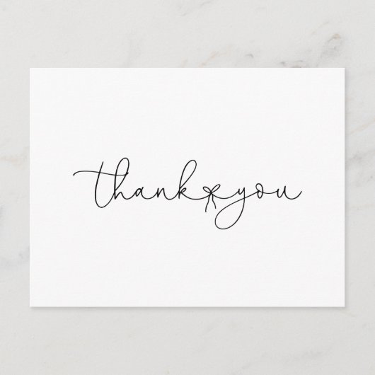 Elegante eenvoudige kalligrafie dank u briefkaart (Voorkant)