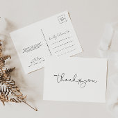 Elegante eenvoudige kalligrafie dank u briefkaart