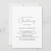 Elegante eenvoudige kalligrafie doop  kaart (Voorkant)