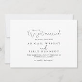 Elegante eenvoudige kalligrafie Elopement aankondi Aankondiging (Voorkant)