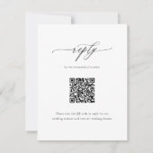 Elegante Eenvoudige Kalligrafie Huwelijk QR Code RSVP Kaartje (Voorkant)