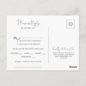 Elegante eenvoudige kalligrafie Menu keuze RSVP (Achterkant)