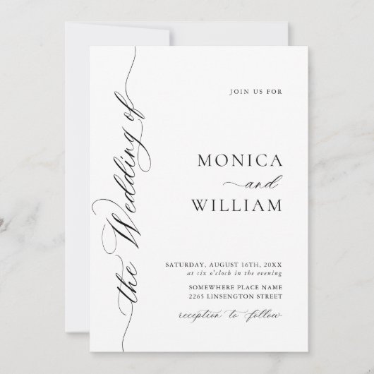 Elegante eenvoudige kalligrafie minimalistische br kaart (Voorkant)