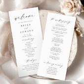 Elegante Eenvoudige Kalligrafie Moderne Trouwprogr Menu